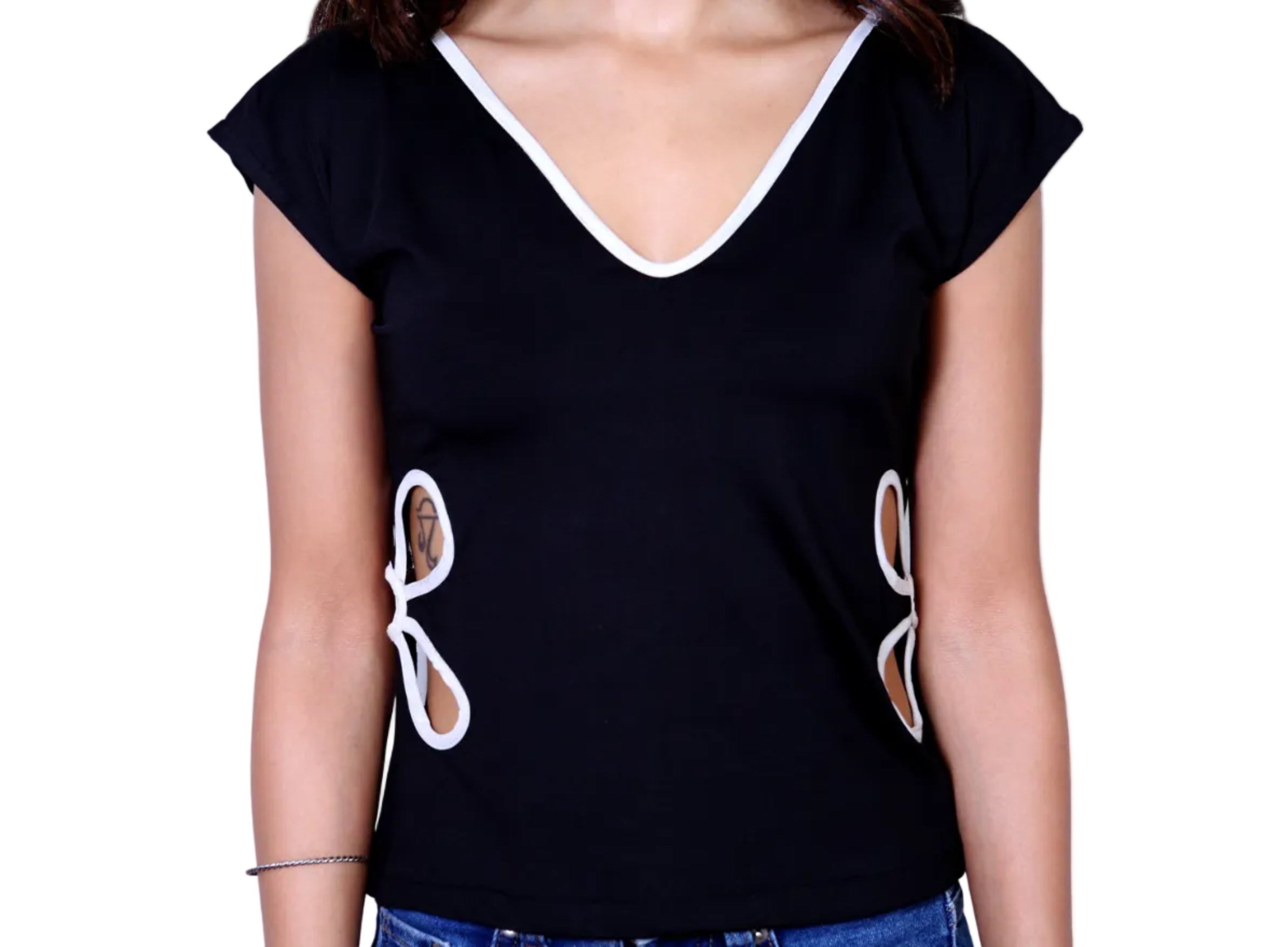 Black Cut Out Top