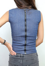 Denim Cut Out Top