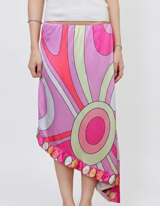 Printed Satin Skirt