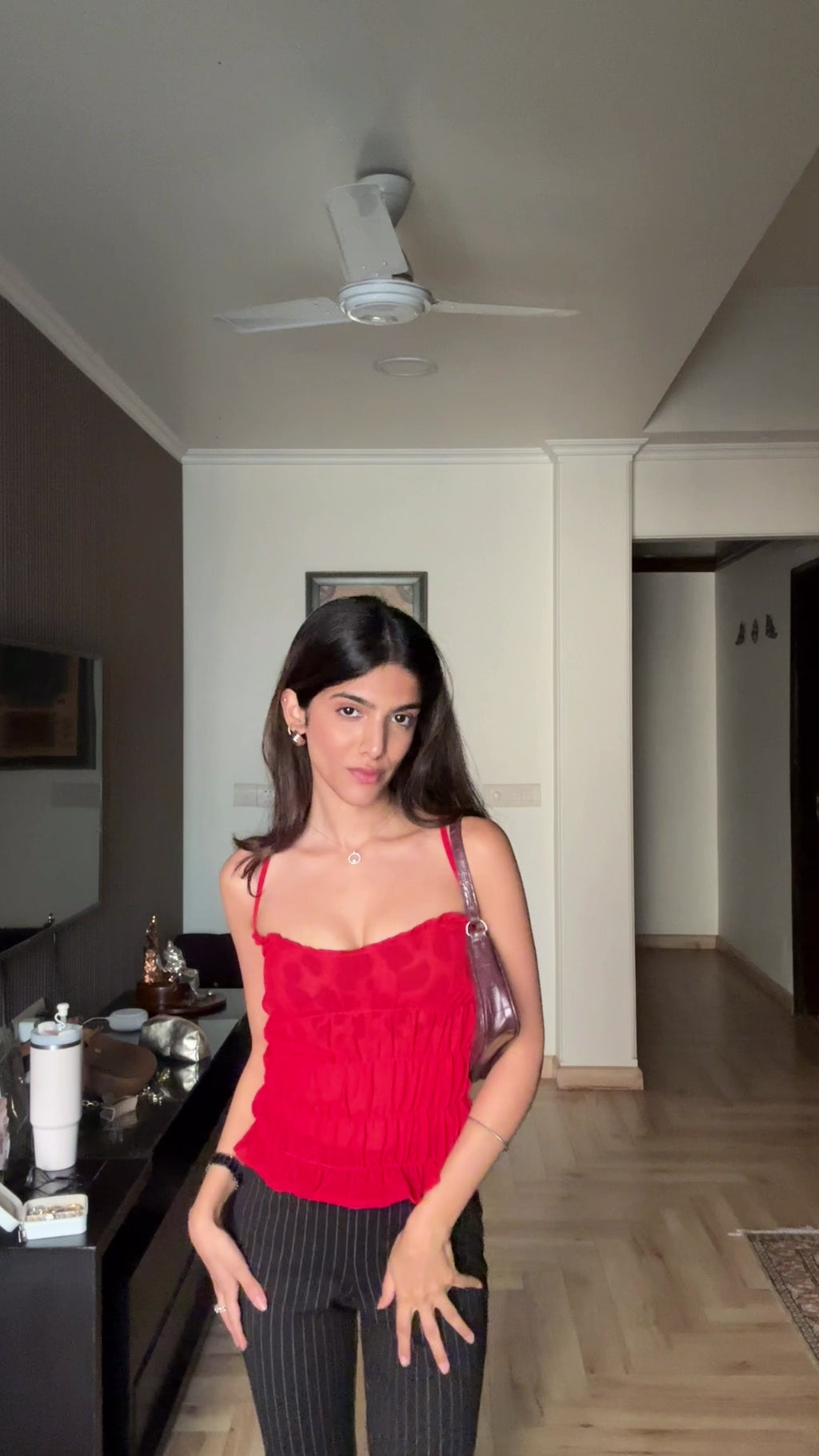 Ruched Red Cami